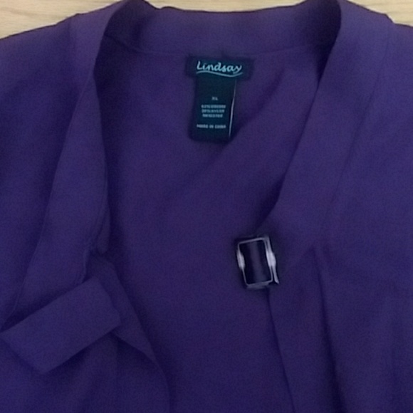 Lindsay Purple Long Sleeved Cropped Lightweight Cardigan Size XL - Picture 2 of 6